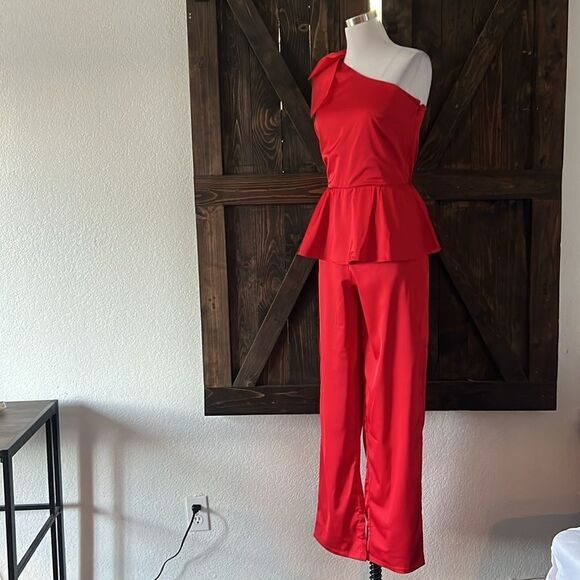 NWT The Drop Silky Satin Stretch One Shoulder Jumpsuit by @shopdandy - Picture 6 of 16